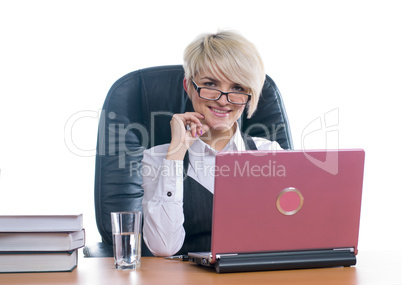 Businesswoman with laptop