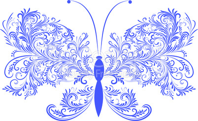 Abstract floral butterfly
