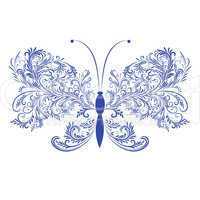 Abstract floral butterfly