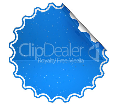 Blue round spotted sticker or label