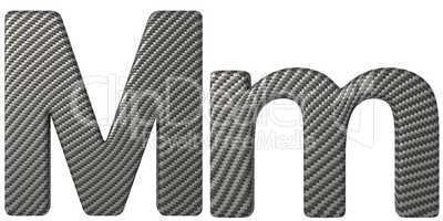 Carbon fiber font M lowercase and capital letters