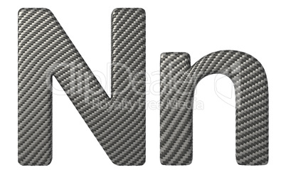 Carbon fiber font N lowercase and capital letters