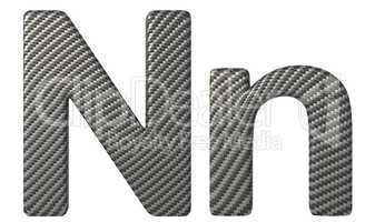 Carbon fiber font N lowercase and capital letters