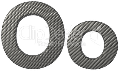 Carbon fiber font O lowercase and capital letters