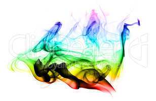 Colorful Abstract smoke shapes on white