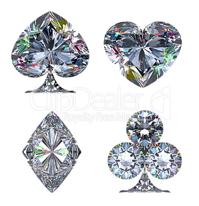 Colorful Diamond shaped Card Suits