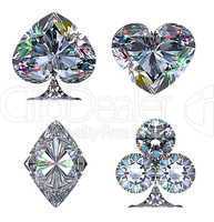 Colorful Diamond shaped Card Suits