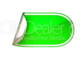 Rounded green bent sticker or label