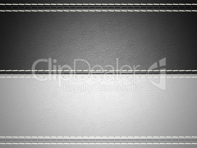 Black and grey horizontal stitched leather background