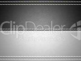 Black and grey horizontal stitched leather background