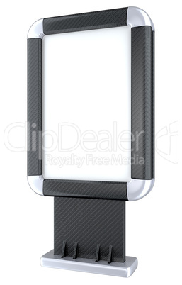 Black Carbon fiber lightbox on stand isolated