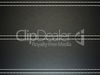 Black horizontal stitched leather background