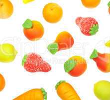 Sweets marzipan. In the form of fruit