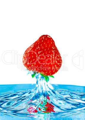 strawberry and water