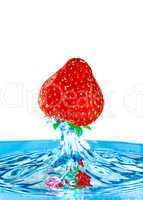 strawberry and water