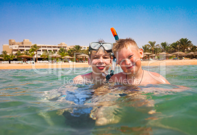 Two boys on a beach