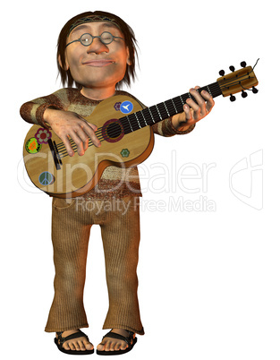 Hippie mit Gitarre