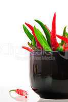 Chili in a bowl on a white background