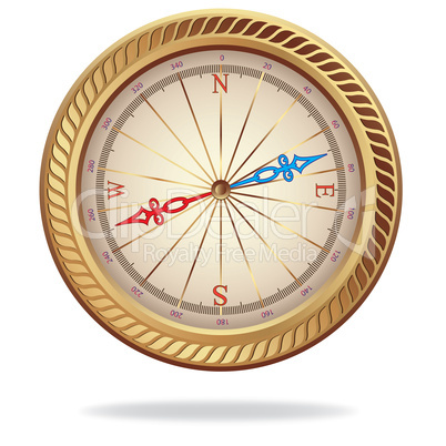 Retro gold compass