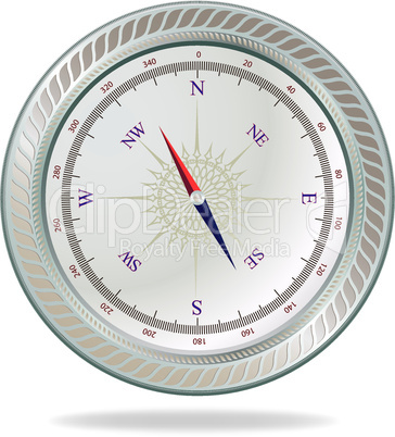 Retro silver compass