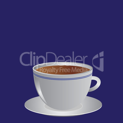 White cup with coffee or tea