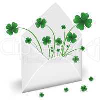 Opened envelope with clover