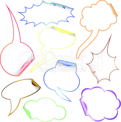 Set of Comic Clouds and bubbles