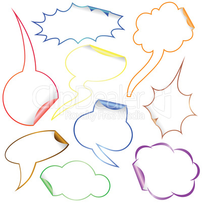 Set of Comic Clouds and bubbles as stickers.