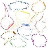 Set of Comic Clouds and bubbles as stickers.