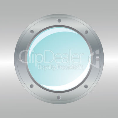 Vector realistic metallic porthole