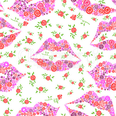 Love background with seamless pattern of rose