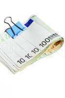 euro bills and clip