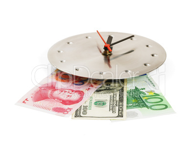 currency on a clock