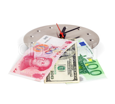 currency on a clock