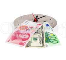 currency on a clock