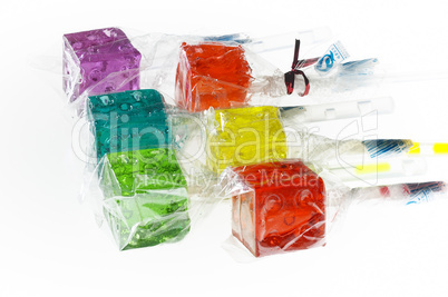 colorfull dice lollipops