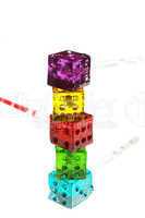 colorfull dice lollipops