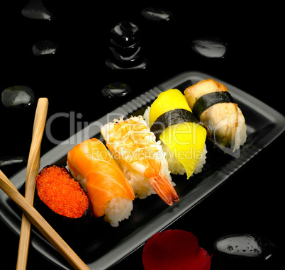 assorted sushi plate