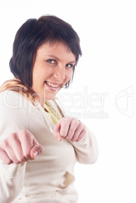 Girl with fists