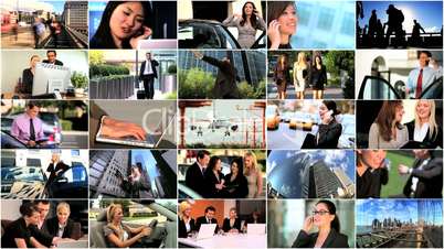 Multiple Montage Images of Business People