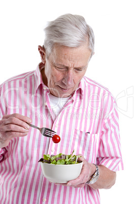 Eating a healthy salad