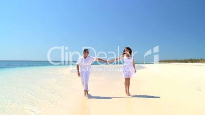 Attractive Couple Enjoying Luxury Island Vacation