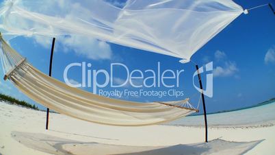 Wide-angle Swaying Hammock Over Paradise Beach