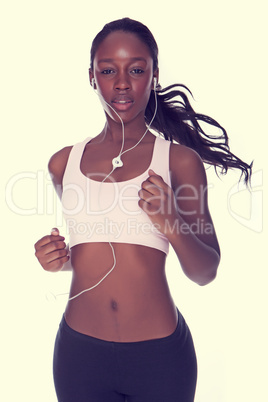 fitness woman on white