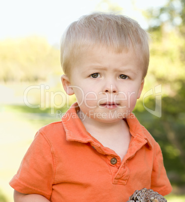 Cute Young Boy Portrait in The Park