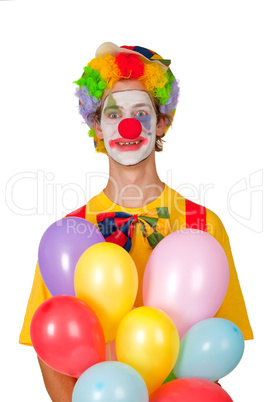 Bunter Clown mit Luftballons