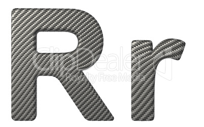 Carbon fiber font R lowercase and capital letters