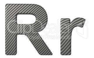 Carbon fiber font R lowercase and capital letters