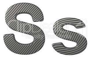 Carbon fiber font S lowercase and capital letters