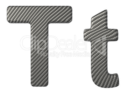 Carbon fiber font T lowercase and capital letters